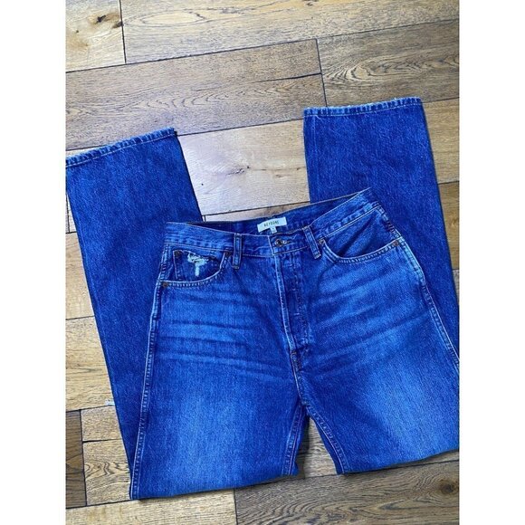 Re/Done Originals 80s Slim Straight Brisk Blue With Rips Womens Size 29 - Picture 6 of 14